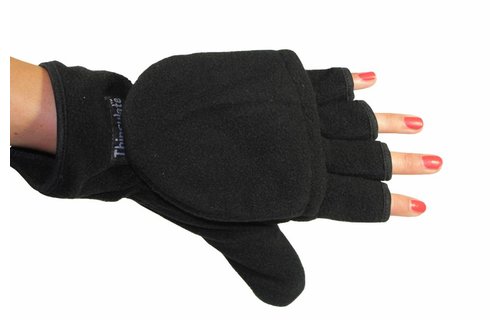 Fleece handschoen zonder vingers met flap