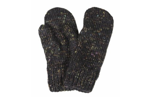 Gebreide Dames want met pels zwart gespikkeld