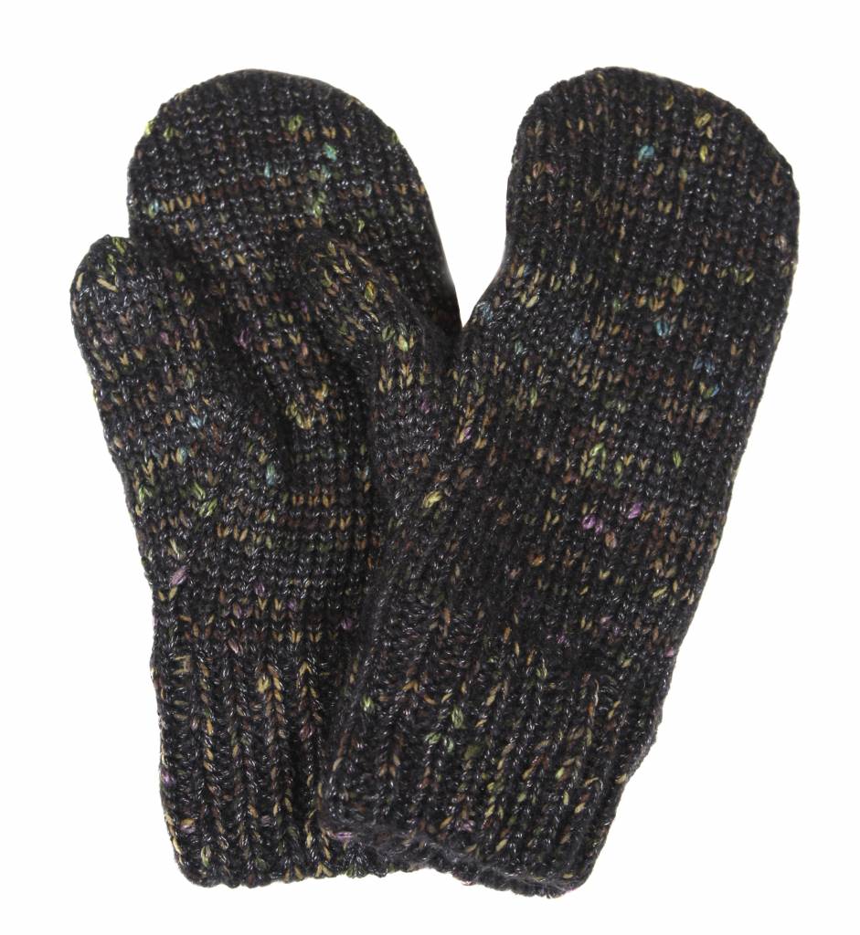 Gebreide Dames want met pels zwart gespikkeld