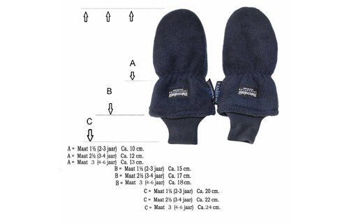 Fleece wanten kinderen navy Blauw