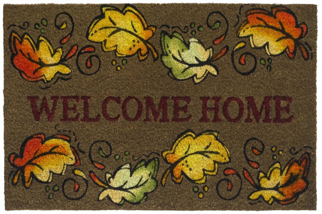 Kokosmat Welcome home leaves 40x60 cm.