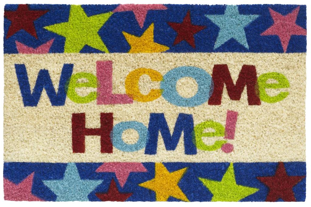 Kokosmat Welcome home stars 40x60 cm.