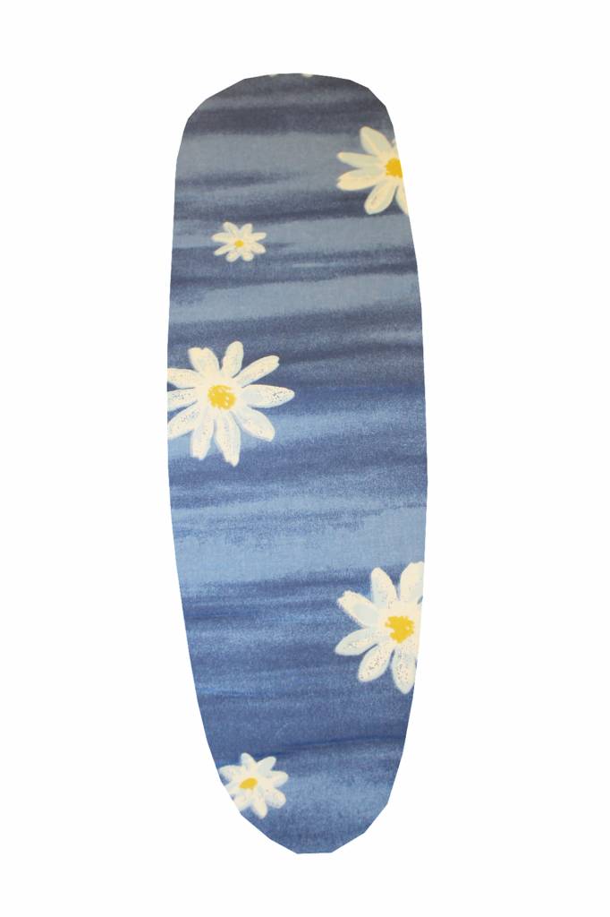 Mouwplankovertrek 59 cm x 21 cm Blauw / witte bloem