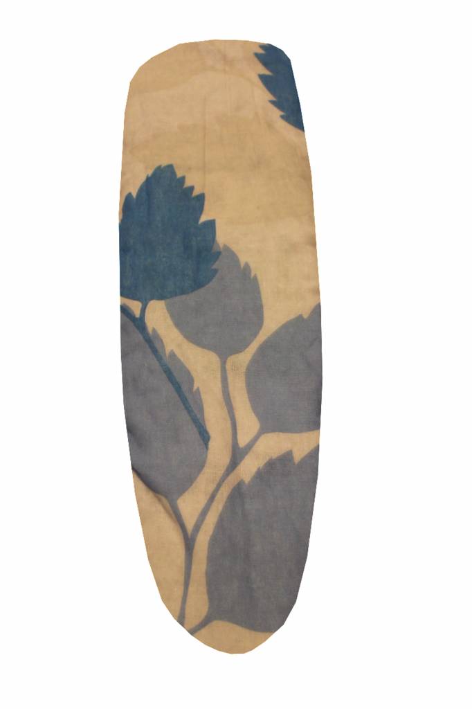 Mouwplankovertrek met elastiek 65 x 22 cm Ecru/blauw bloem