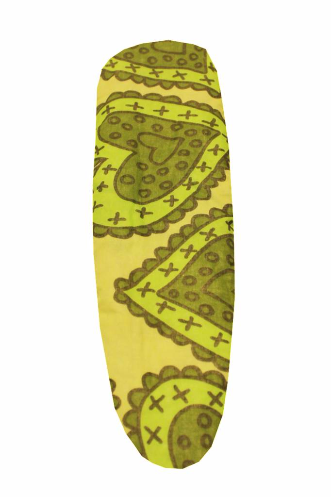 Mouwplankovertrek met elastiek 65 x 22 cm groen hart