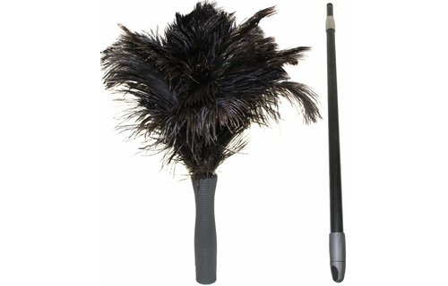 Struisvogel Plumeau 2 kransen met telescoopsteel