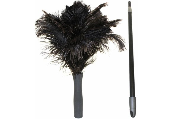 Struisvogel Plumeau 2 kransen met telescoopsteel