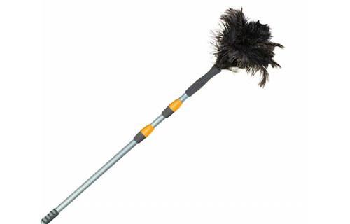 Struisvogel Plumeau 2 kransen met telescoopsteel