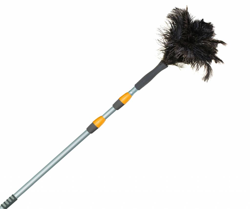 Struisvogel Plumeau 2 kransen met telescoopsteel