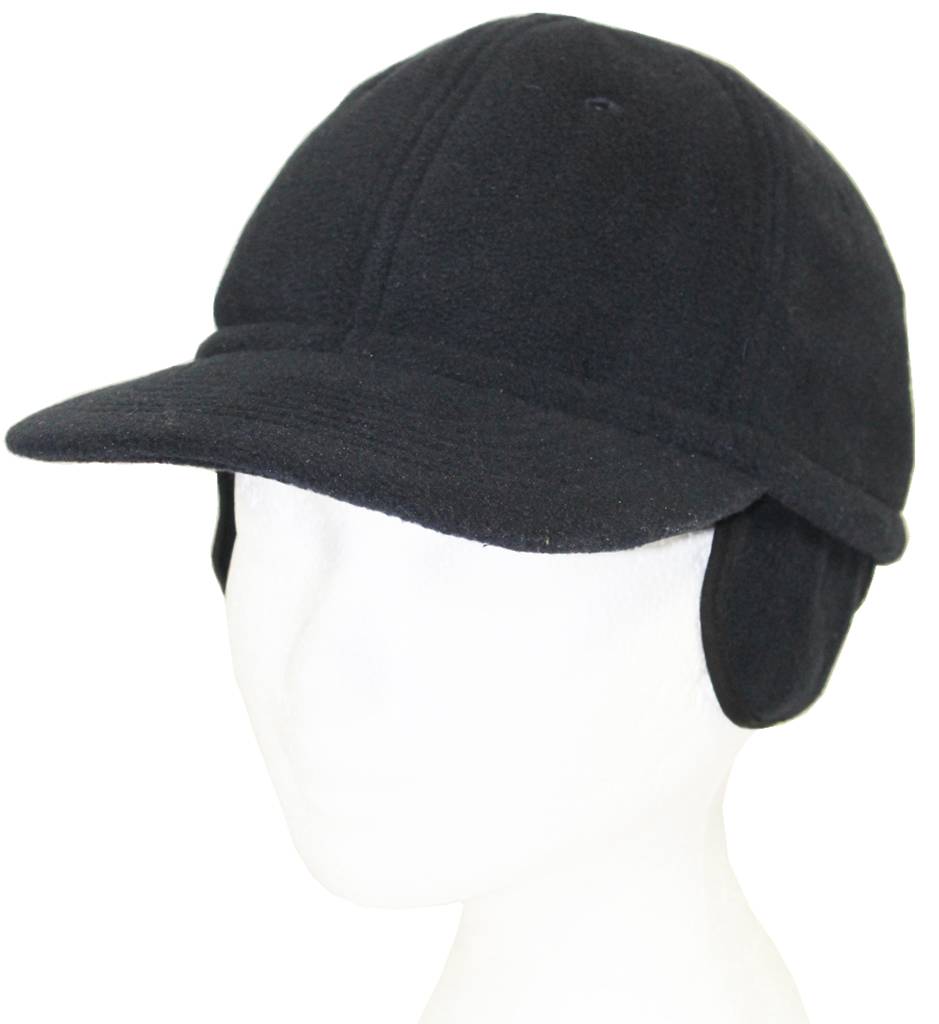 Zwarte Fleece pet met oorflappen