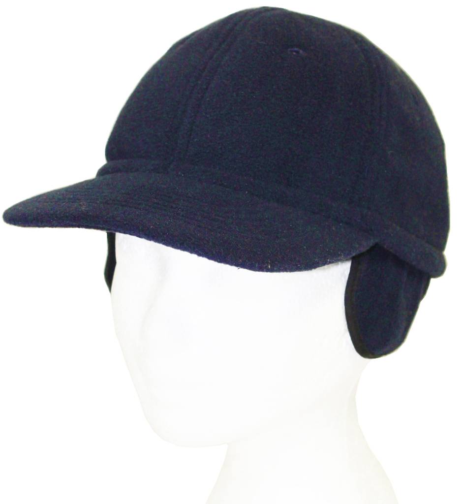 Navy blauwe Fleece pet met oorflappen
