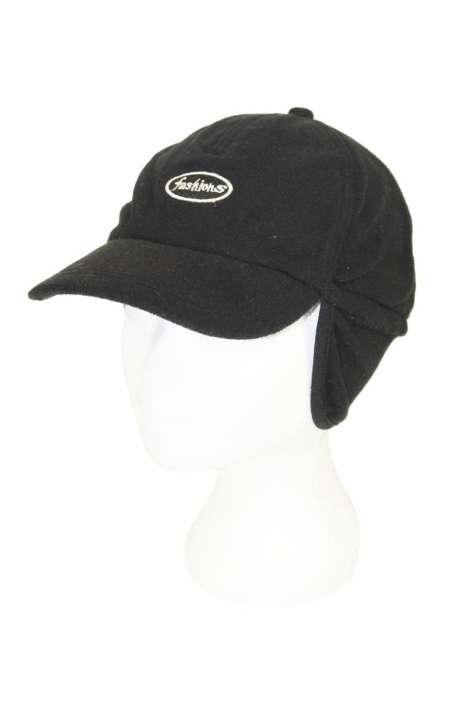 Fleece pet met oorflappen "Fashions" Zwart Fleece pet met oorflappen "Fashions" Zwart