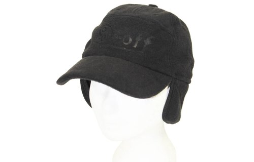 Kinder pet fleece met oorflappen "One off" Zwart