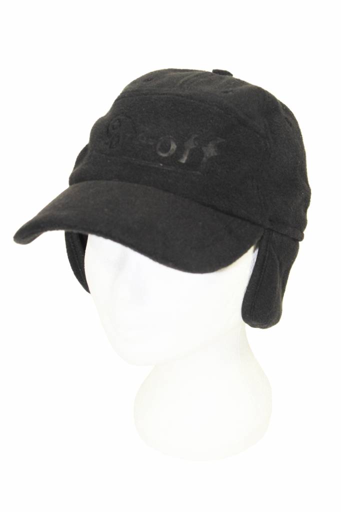 Kinder pet fleece met oorflappen "One off" Zwart Kinder pet fleece met oorflappen "One off" Zwart