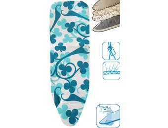 Strijkplankovertrek 3 lagen maat A Blauw/groen klaverblad