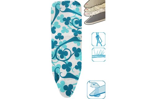 Strijkplankovertrek 3 lagen maat A Blauw/groen klaverblad