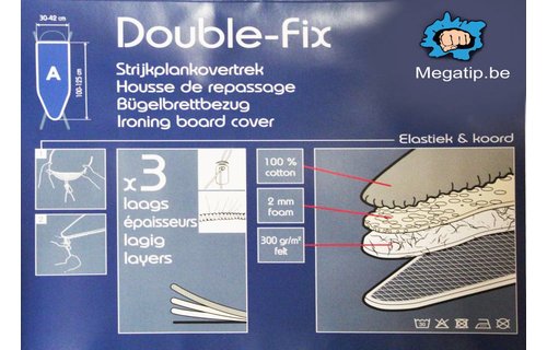 Strijkplankovertrek 3 lagen maat A Beige / repeat fold