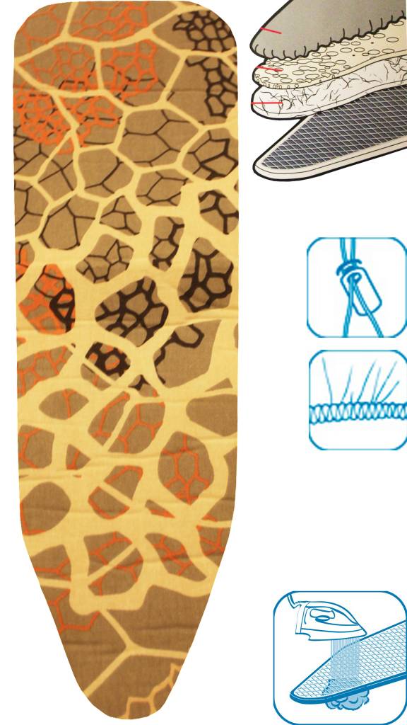 Strijkplankovertrek 3 lagen maat A Beige kleurenpalet