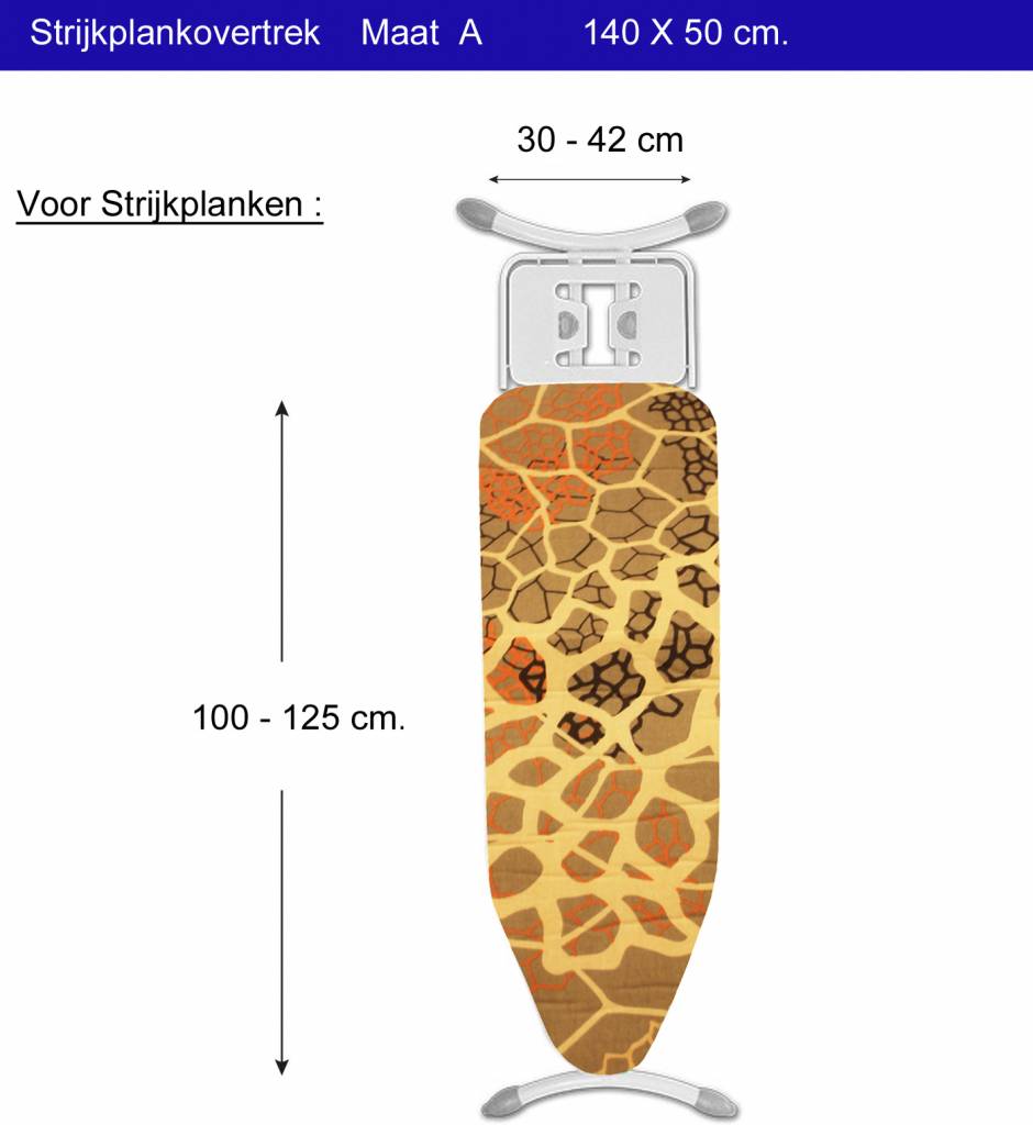 Strijkplankovertrek 3 lagen maat A Beige kleurenpalet