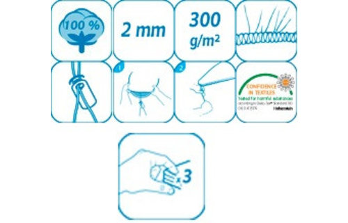 Strijkplankovertrek 3 lagen maat C Blauw/groen klaverblad