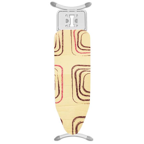 Strijkplankovertrek 3 lagen maat C wit/mauve vierkant