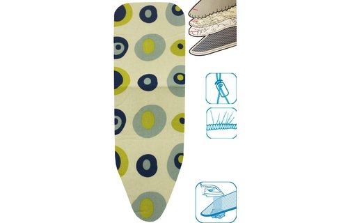 Strijkplankovertrek 3 lagen maat C blauw/groen balls