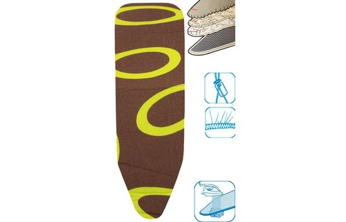 Strijkplankovertrek 3 lagen maat C Bruin / fluo ring