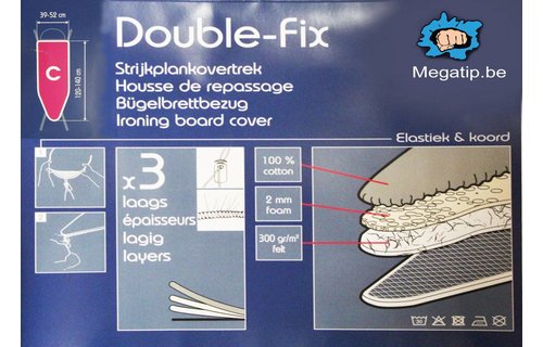 Strijkplankovertrek 3 lagen maat C beige / bruin