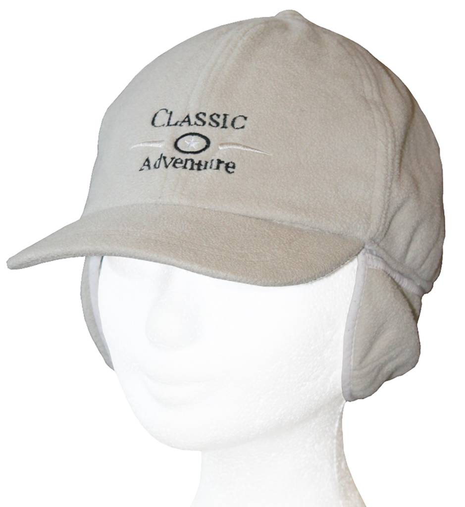 Fleece pet met oorflappen "Classic Adventure" Beige