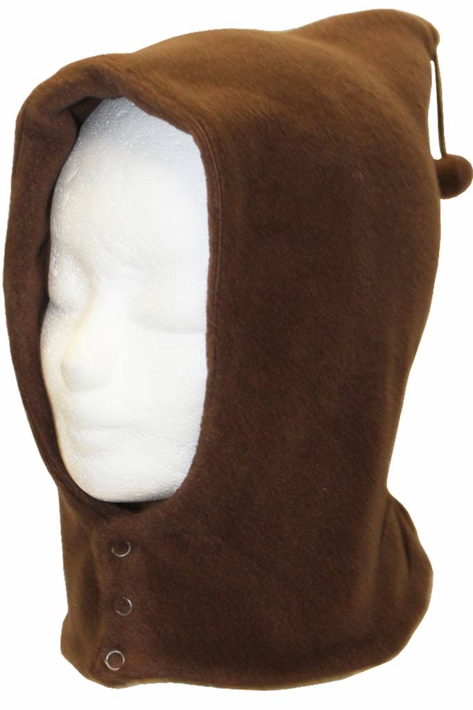 Bivakmuts kinderen dubbel fleece Bruin