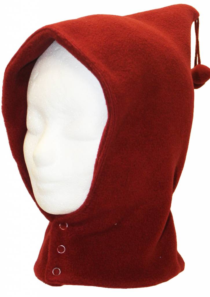 Bivakmuts kinderen dubbel fleece Bordeaux