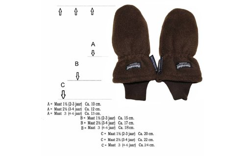 Fleece wanten kinderen Bruin