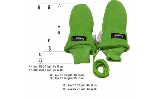 Fleece wanten kinderen licht Groen