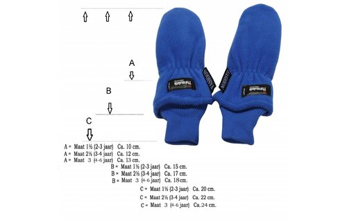 Fleece wanten kinderen bic Blauw