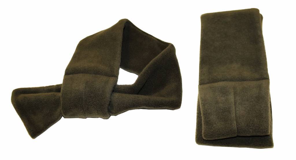 Doorsteek Sjaal fleece Kaki Doorsteek Sjaal fleece Kaki