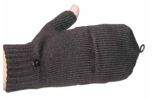 Dames handschoenen zonder vingers met flap Bruin