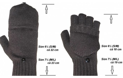 Dames handschoenen zonder vingers met flap Bruin