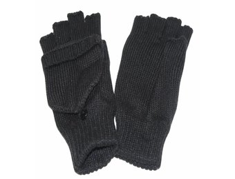 Dames handschoenen zonder vingers met flap Zwart