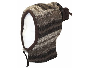 Gebreide Bivakmuts gestreept Bruin