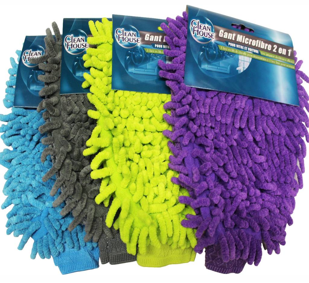 Washandschoen microvezel Fluffy "Clean house"
