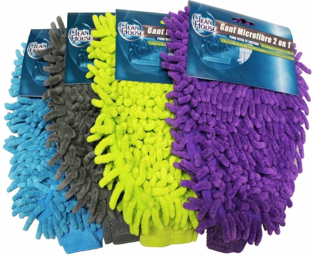 Washandschoen microvezel Fluffy "Clean house"