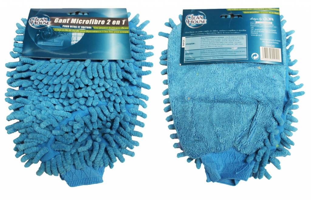 Washandschoen microvezel Fluffy "Clean house"