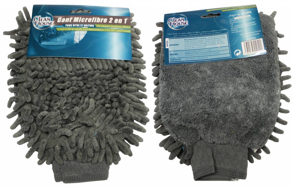Washandschoen microvezel Fluffy "Clean house"
