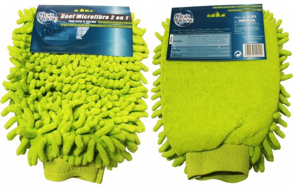 Washandschoen microvezel Fluffy "Clean house"