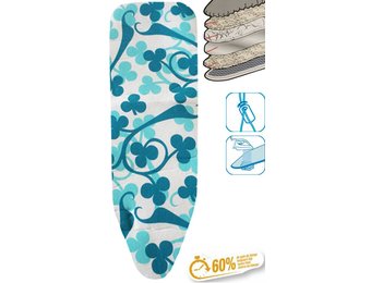 Strijkplankhoes 5 lagen maat A Blauw/groen klaverblad