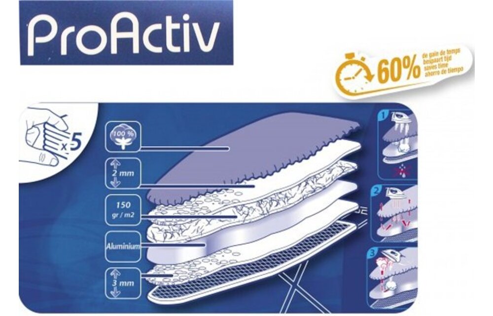 Strijkplankhoes 5 lagen maat A 140 x 50 cm Violetta Strijkplankhoes 5 lagen maat A 140 x 50 cm Violetta