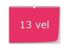Maandkalender drukken enkelzijdig, 13 bladen