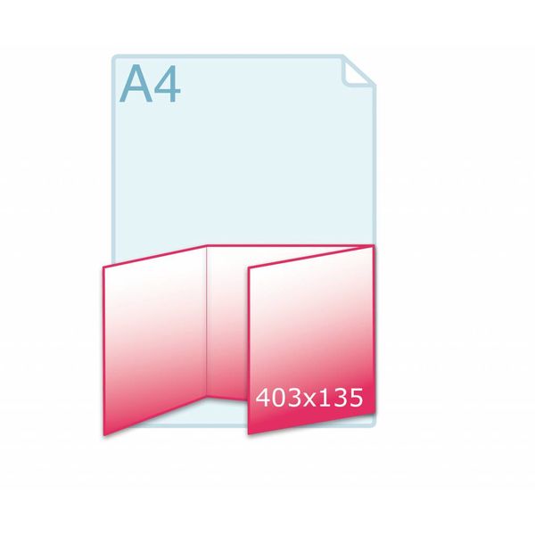 Drieluik wikkel carré 135 kaart (403 x 135 mm)