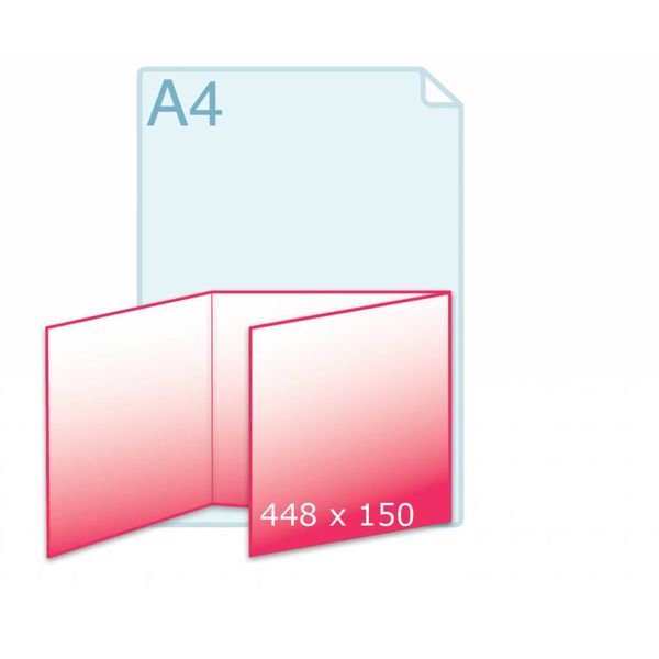 Drieluik wikkel carré 150 kaart (448 x 150 mm)