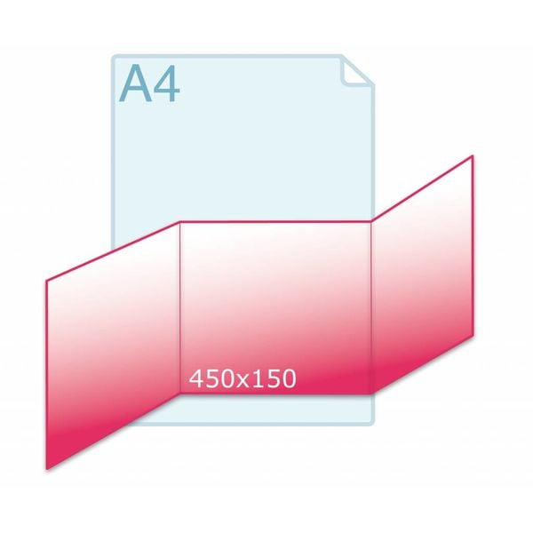 Drieluik zig/zag carré 150 kaart (450 x 150 mm)